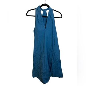 Arket Teal Blue Halter Trapeze Dress
